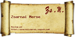 Zsarnai Merse névjegykártya